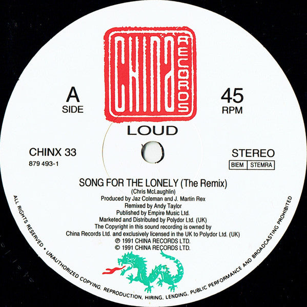 Loud (2) : Song For The Lonely (12", Single)