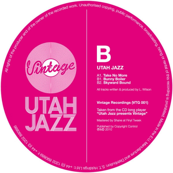 Utah Jazz : Take No More (12")