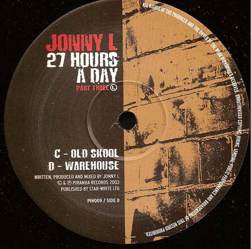 Jonny L : 27 Hours A Day Part Three (2x12")