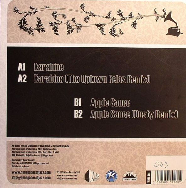 Renegades Of Jazz : Karabine EP (12", EP, Ltd, Num)