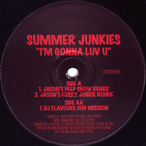 Summer Junkies : I'm Gonna Luv U (12")