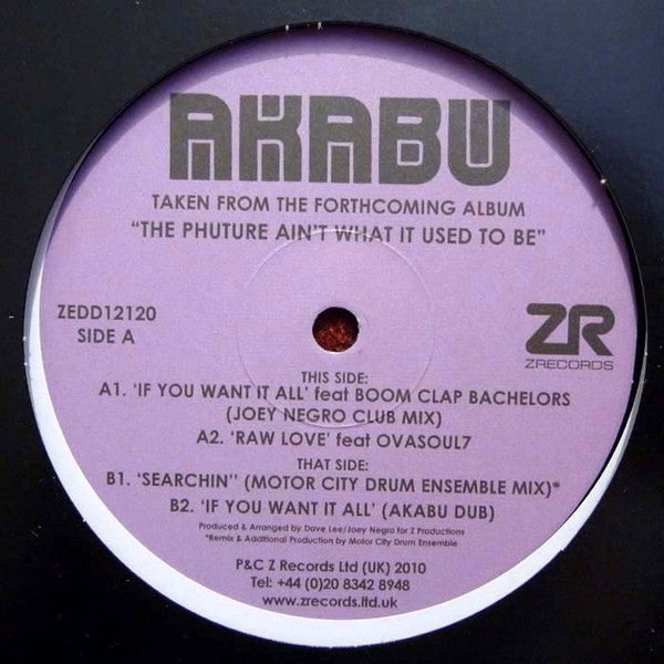 Joey Negro Presents Akabu : If You Want It All (12")