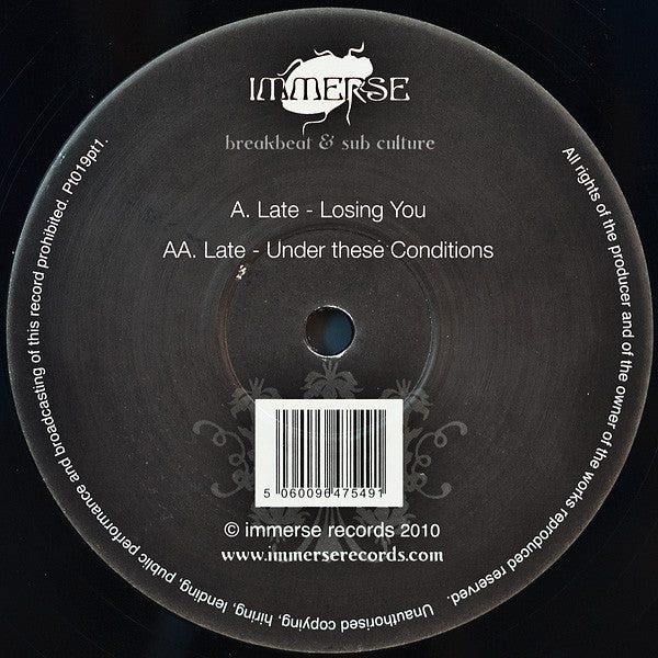 Late (8) : Losing You / Under These Conditions (12")