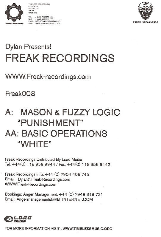 Mason (2) & Fuzzy Logic (7) / Basic Operations : Punishment / White (12", Promo, W/Lbl)