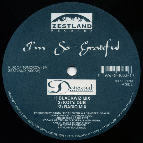 Densaid : I'm So Grateful / K.O.T. Anthem (Remix) (12")