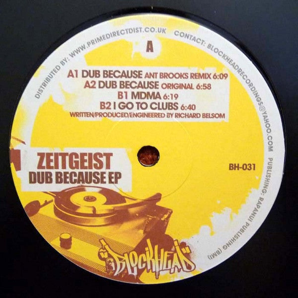 Zeitgeist (8) : Dub Because EP (12", EP)