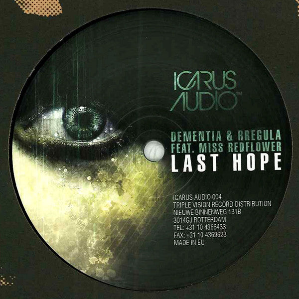 Rregula & Dementia Feat. Miss Redflower : Dizgo / Last Hope (12")
