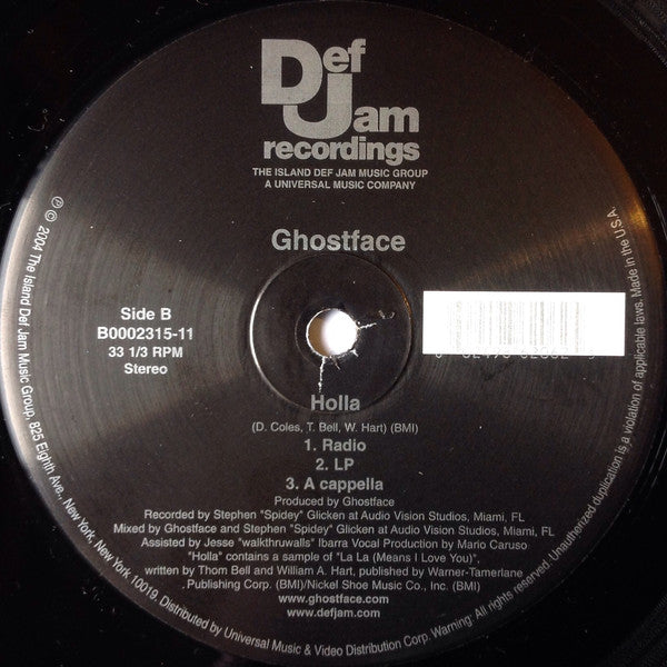 Ghostface* : Tush / Holla (12")