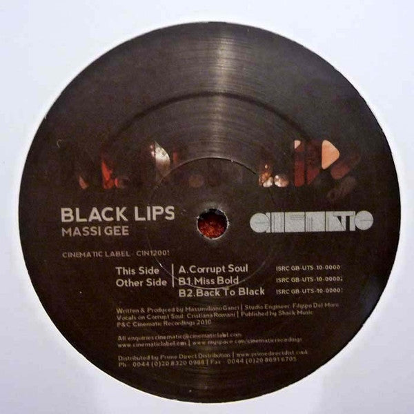 Massi Gee : Black Lips EP (12", EP)