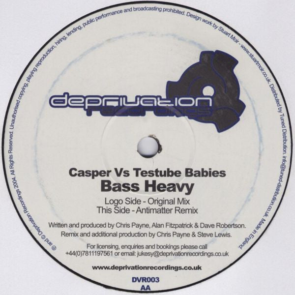 Casper (2) Vs Testube Babies : Bass Heavy (12")