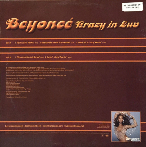 Beyoncé : Krazy In Luv (12", Single)