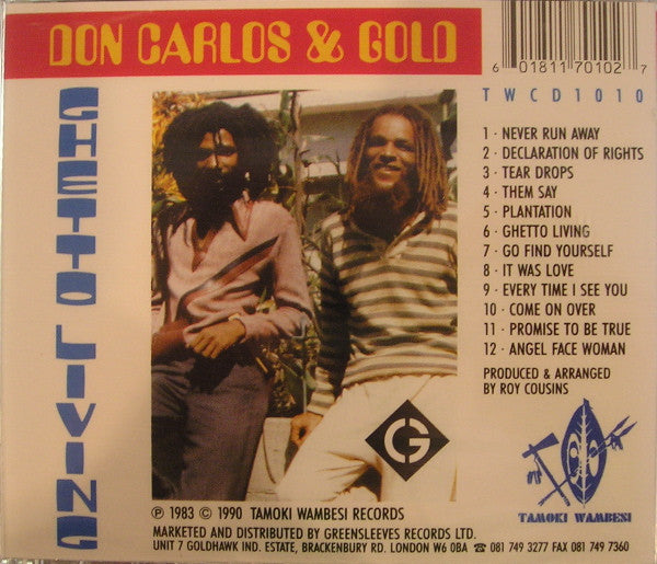 Don Carlos (2) & Gold (2) : Ghetto Living (CD, Album)