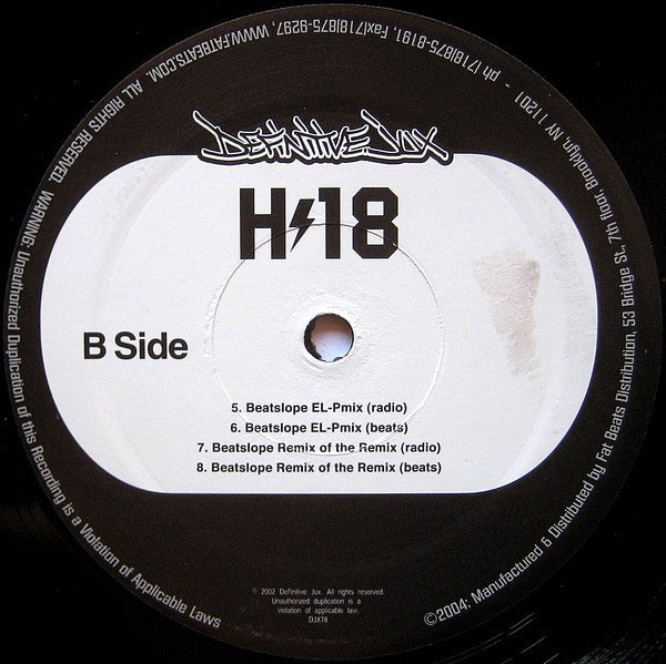 Hangar 18 (3) : Beatslope: The Remix Of The Remix Single (12")