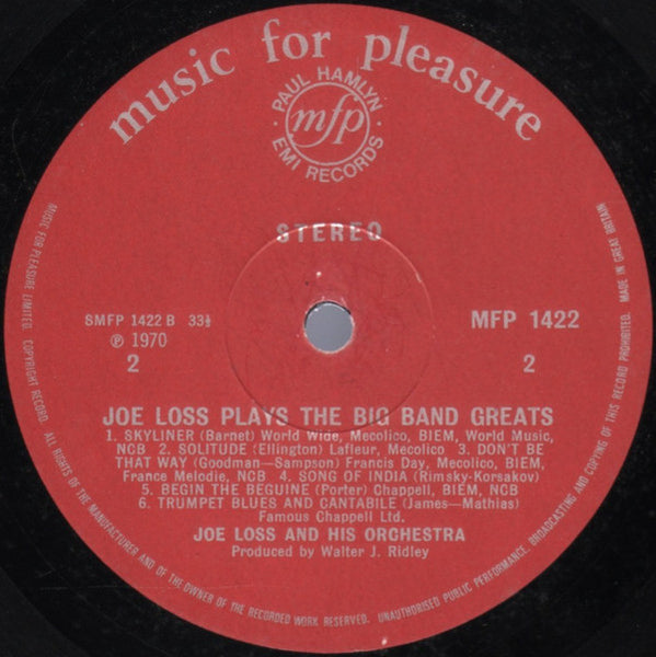 Joe Loss : Joe Loss Plays The Big Band Greats (LP)