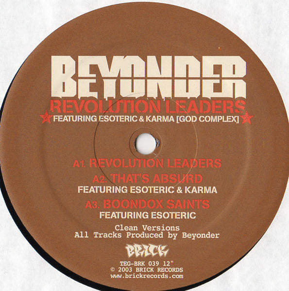 Beyonder (2) : Revolution Leaders / That's Absurd / Boondox Saints (12")