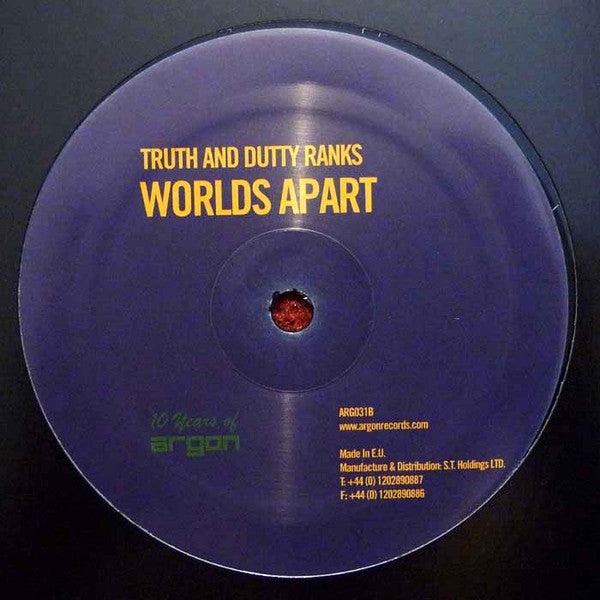 Truth (18) And Dutty Ranks : Bombay Sapphire / Worlds Apart (12")