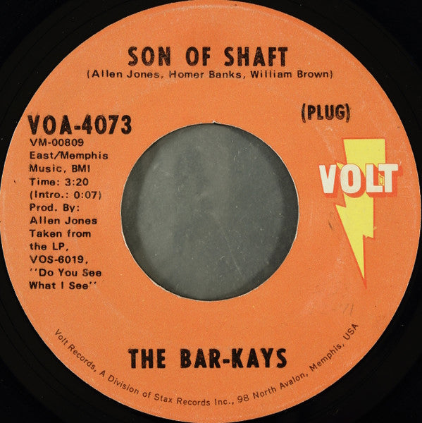 Bar-Kays : Son Of Shaft / Sang And Dance (7", Single, Ame)