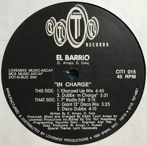 El Barrio : In Charge (12")