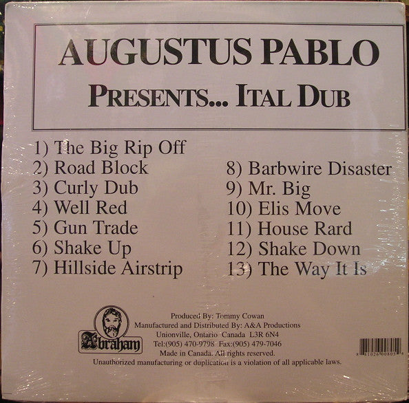 Augustus Pablo : Ital Dub (LP, Album, RP)