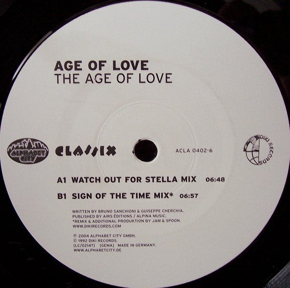 Age Of Love : The Age Of Love (12", Maxi)