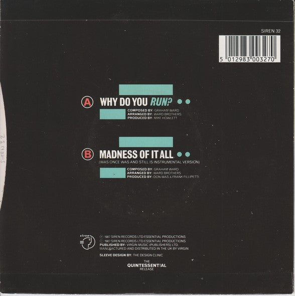 The Ward Brothers : Why Do You Run? (7", Single)