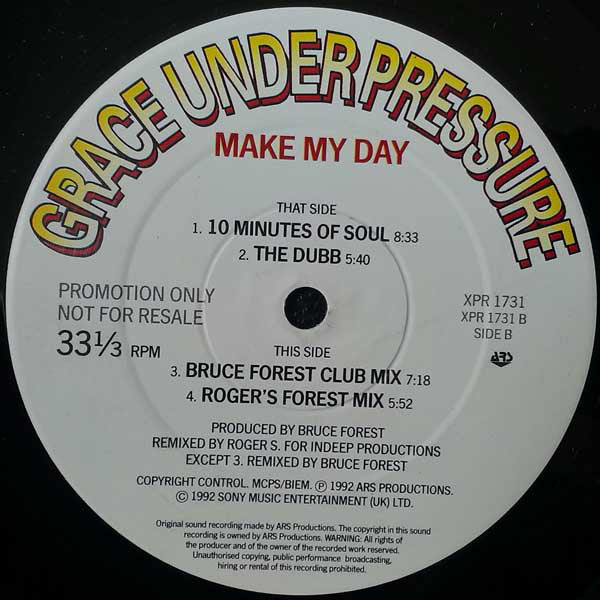 Grace Under Pressure : Make My Day (12", Promo)