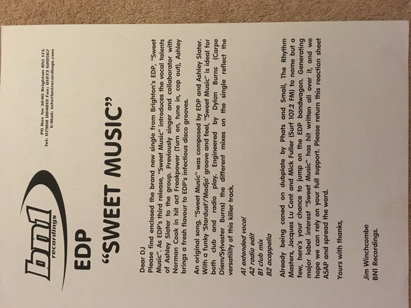 EDP : Sweet Music (12", W/Lbl, Sti)