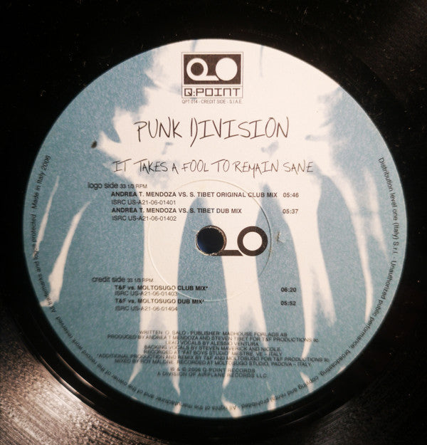 Punk Division : It Takes A Fool To Remain Sane (12")