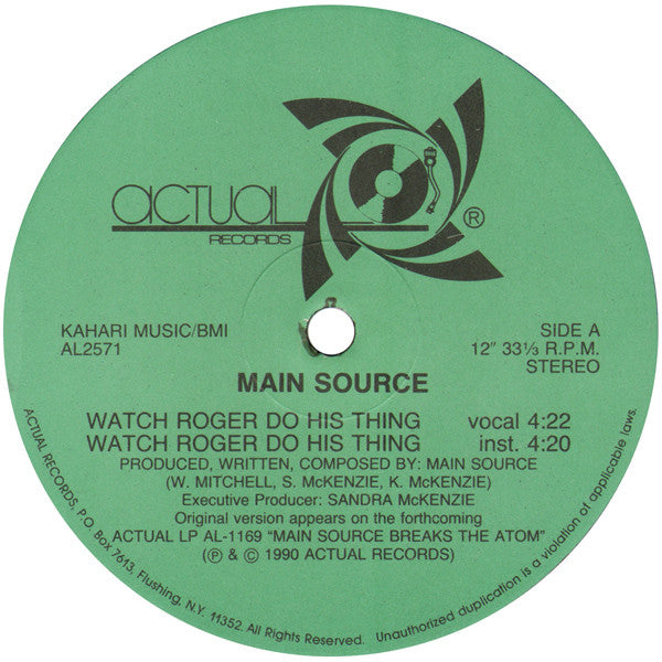 Main Source : Watch Roger Do His Thing (12")