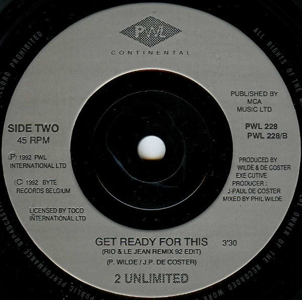 2 Unlimited : Workaholic (7", Single)