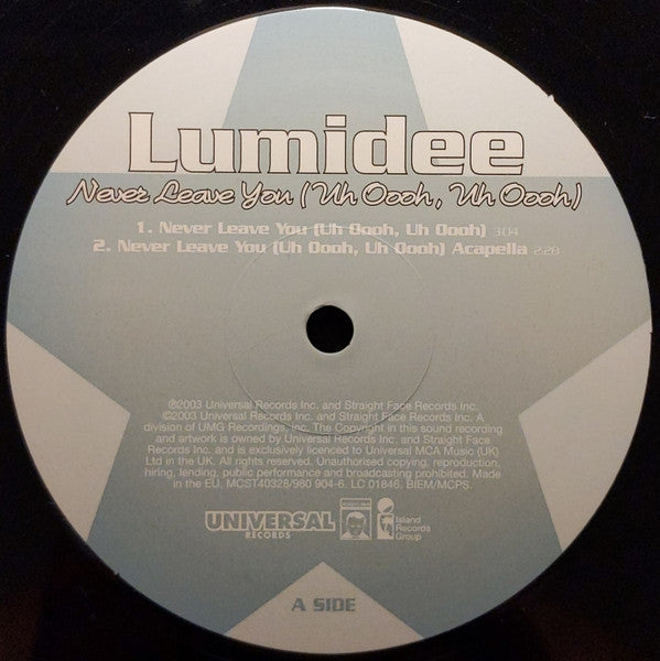 Lumidee : Never Leave You (Uh Oooh, Uh Oooh) (12")