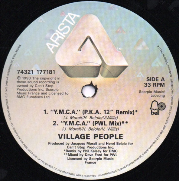 Village People : Y.M.C.A. (New 1993 Remix) (12")