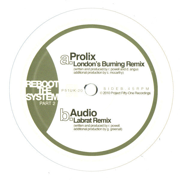 Prolix / Audio : Reboot The System (Part 2) (12", Single)