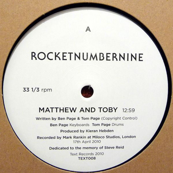 Rocketnumbernine : Matthew And Toby (12")