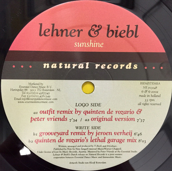 Lehner & Biebl : Sunshine (12")
