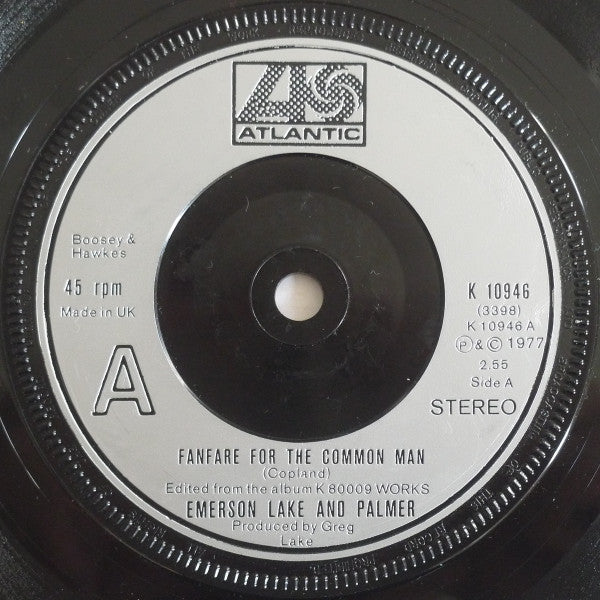 Emerson, Lake & Palmer : Fanfare For The Common Man (7", Single)