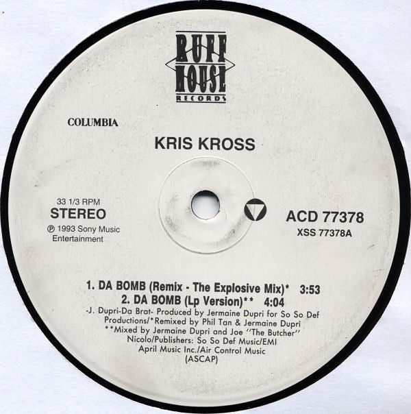 Kris Kross : Da Bomb (12", Promo)