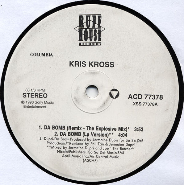Kris Kross : Da Bomb (12", Promo)