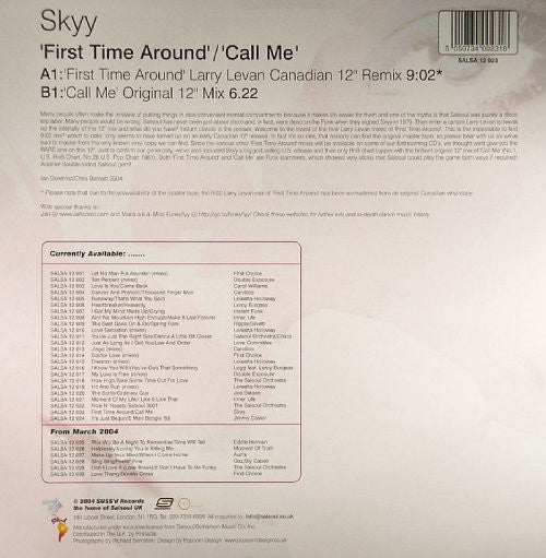 Skyy : First Time Around / Call Me (12", RM)