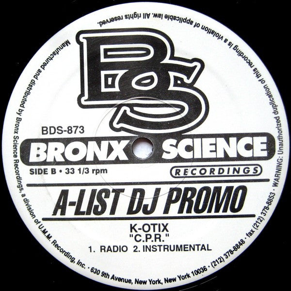 K-Otix : U Know The Name (12", Promo)