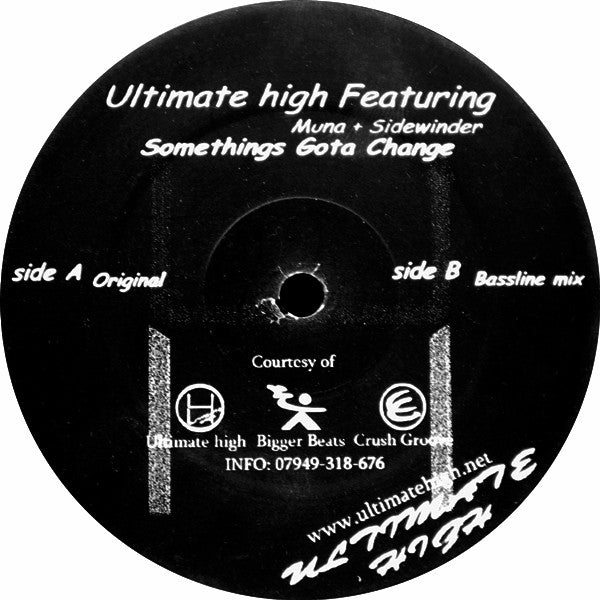 Ultimate High (3) Featuring Muna (2) + Sidewinder (6) : Somethings Gota Change (12", Unofficial)