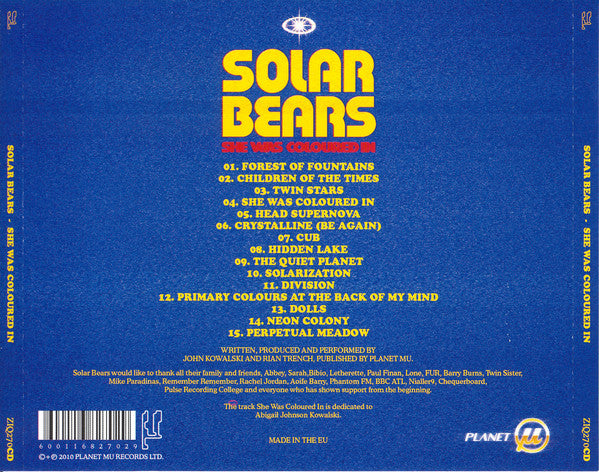 Solar Bears : She Was Coloured In (CD, Album)