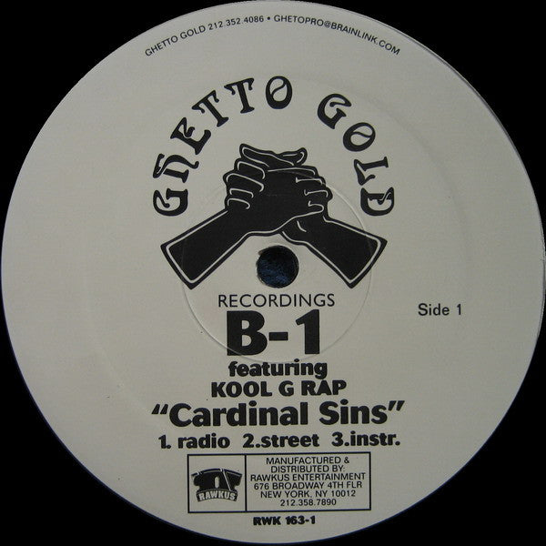 B-1 Featuring Kool G Rap : Cardinal Sins (12")