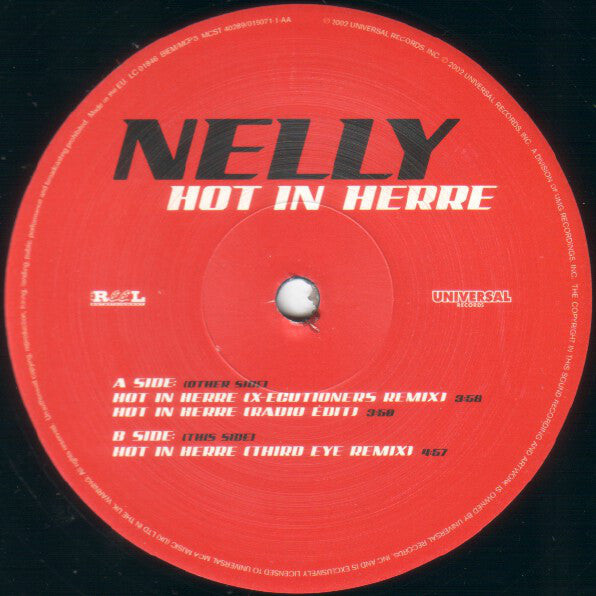 Nelly : Hot In Herre (12", Single)