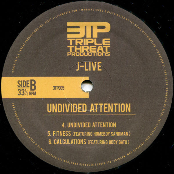 J-Live : Undivided Attention EP (12", EP)