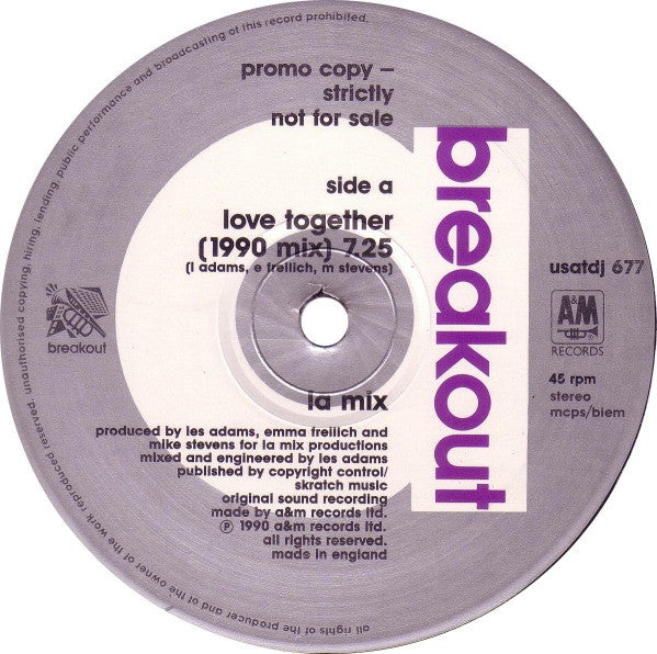 L.A. Mix Featuring Kevin Henry : Love Together (1990 Mix) (12", Promo)