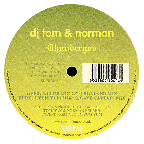 DJ Tom & Norman : Thundergod (12")
