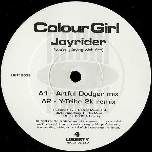 Colour Girl : Joyrider (You're Playing With Fire) (12")