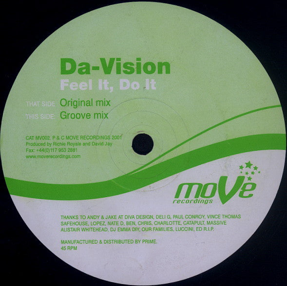 Da-Vision : Feel It, Do It (12")