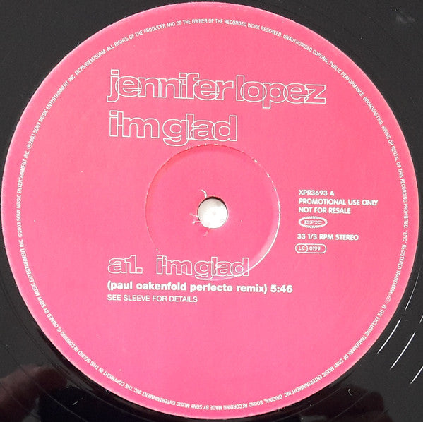 Jennifer Lopez : I'm Glad (12", Promo)